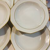 6 assiettes creuses blanche & doré winterling marktleuthen bavaria