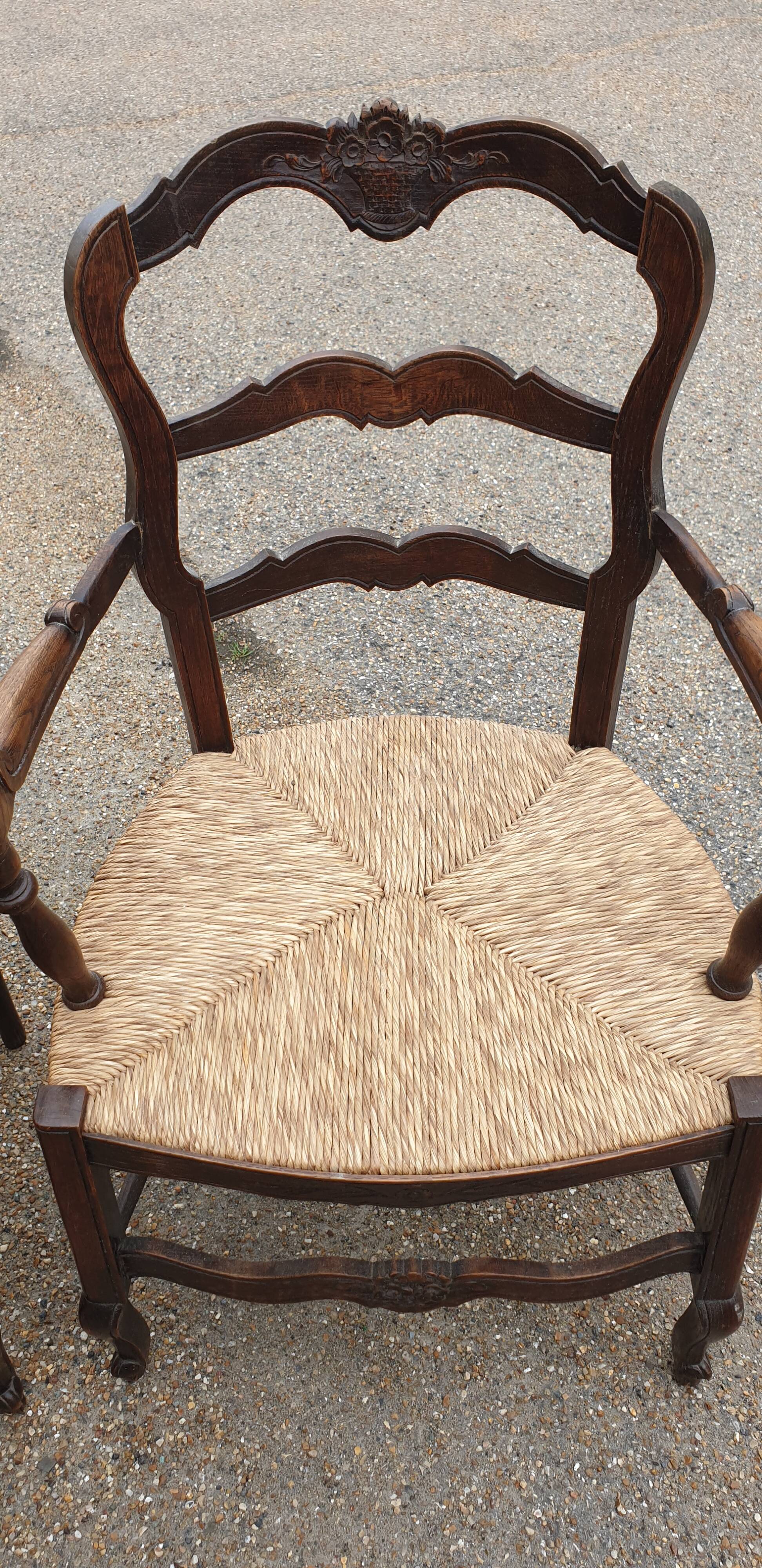 Pair of rustic Provençal armchairs