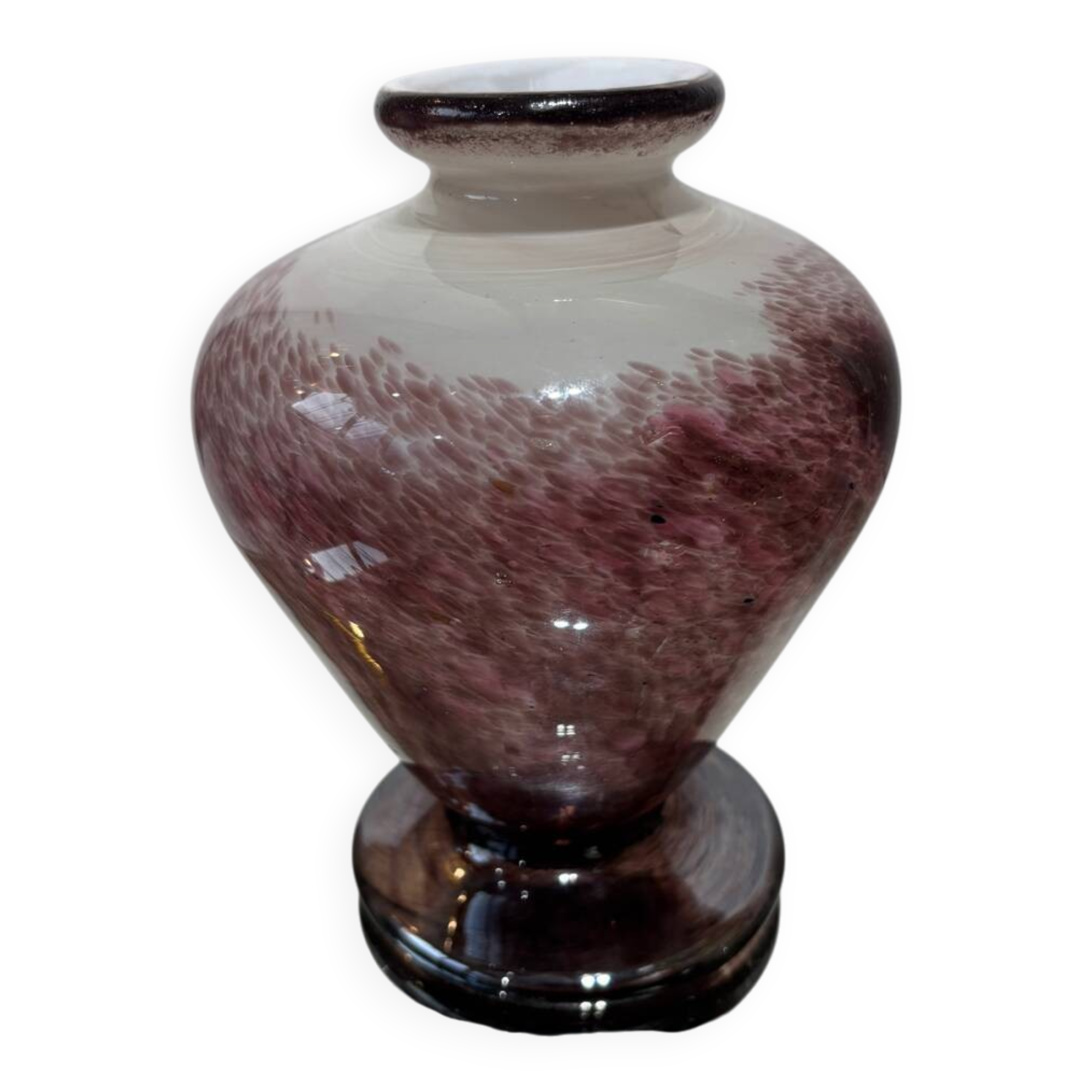 Blown glass round vase, signed Jean-Claude Novaro.