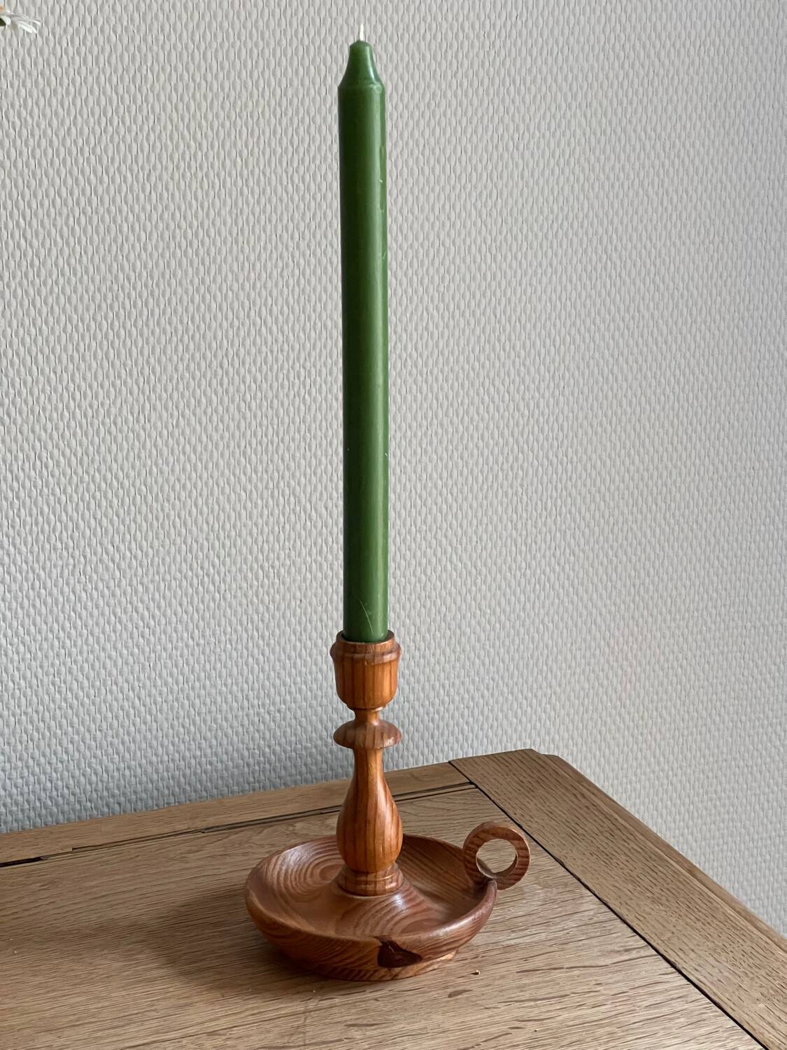Scandinavian pine candle holder, 1970