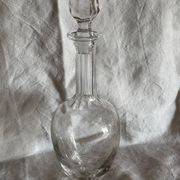 Antique engraved crystal carafe – floral decoration – matching Saint-Louis