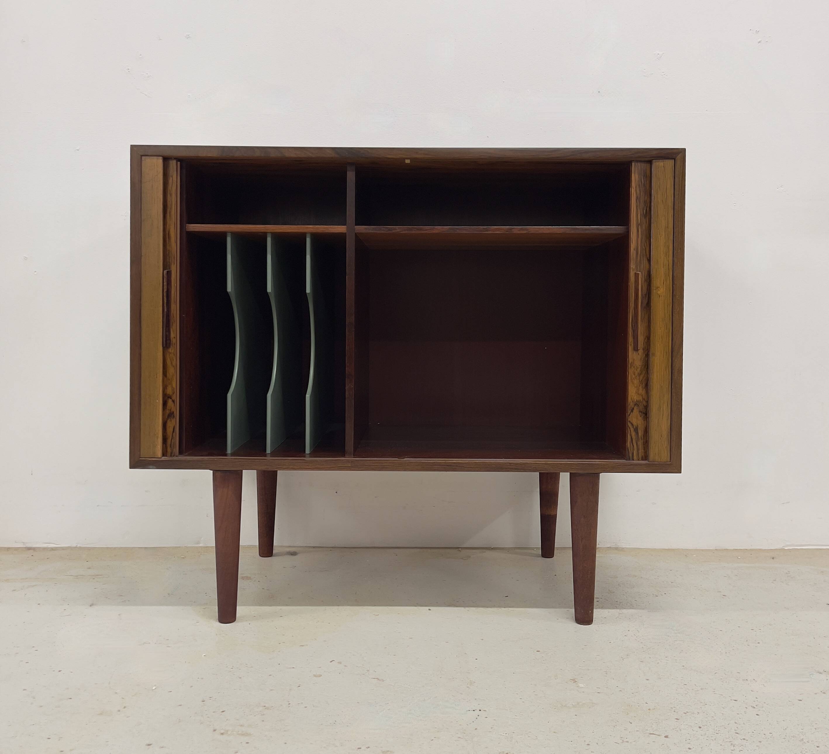 Rosewood Tambour Door Cabinet By Kai Kristiansen For Feldballes
