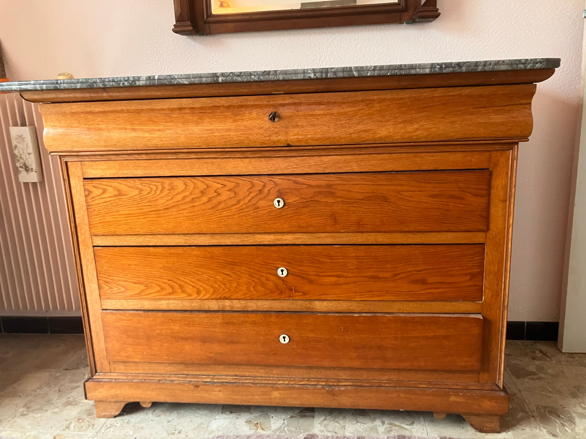 Louis Philippe style commode with marble top