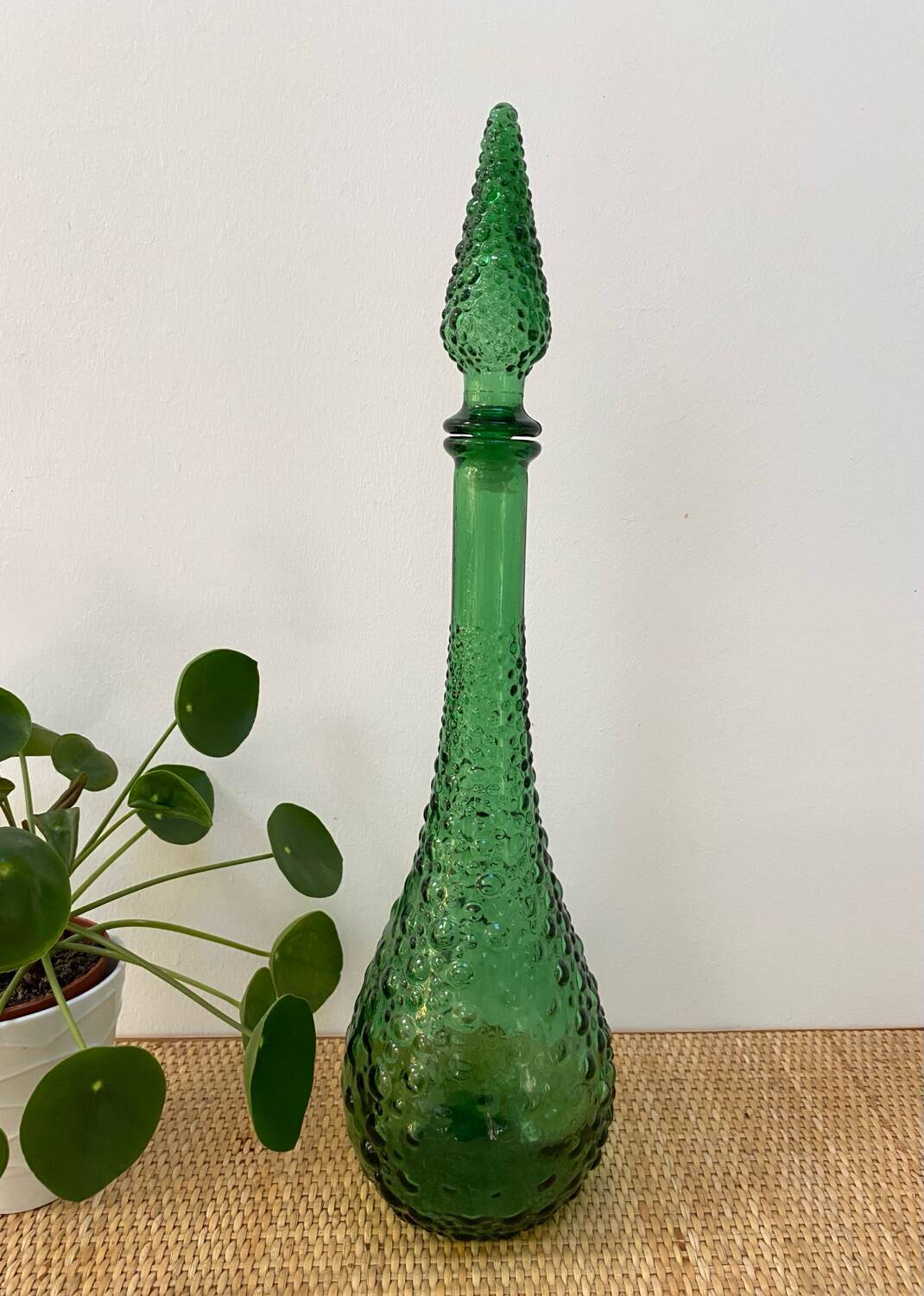 Green bubble carafe Empoli from the 1960s