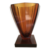 vase art déco verre ocre