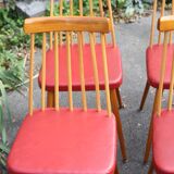 Set of 6 beech chairs from the 50s