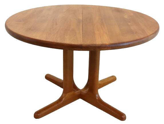 Ronde 1x verlengbare deense teak  Dyrlund eettafel 'Ommel'