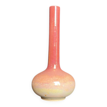 Vase soliflore faïence irisée Sarreguemines vers 1900