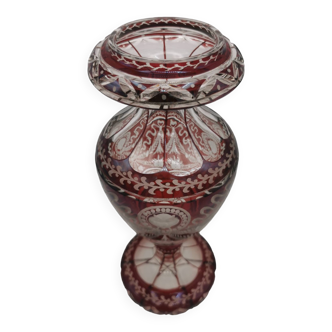 Vase à bulbe cristal rouge