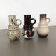 Set of three 1970s pottery fat lava "vienna" vases made by Scheurich, Germany