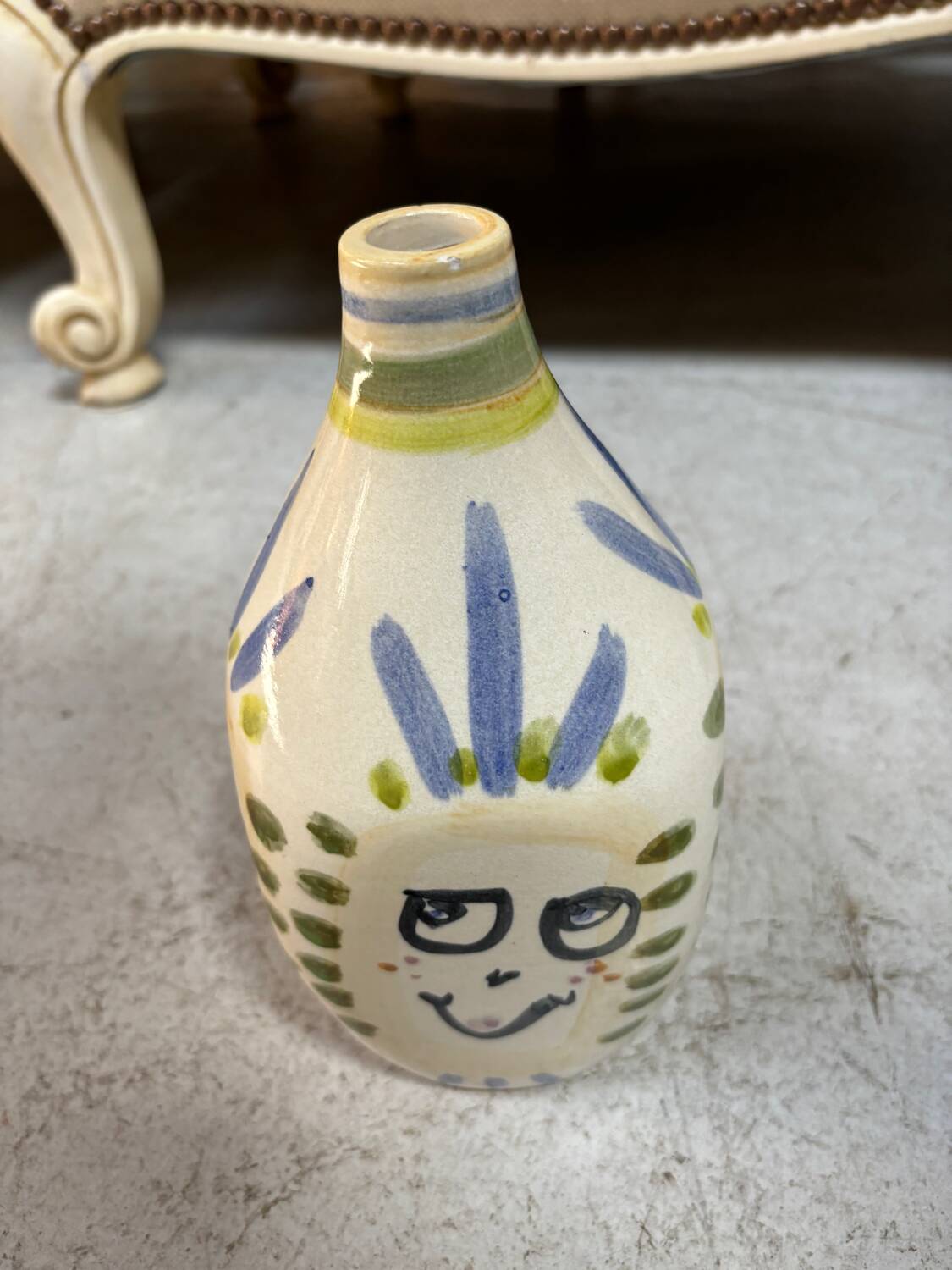 ceramic Vase decorated with Face 22cm