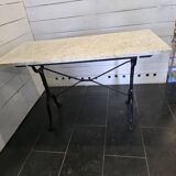 Ancienne table de bistrot dessus marbre