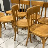 Set of 8 vintage 1960s bistro chairs