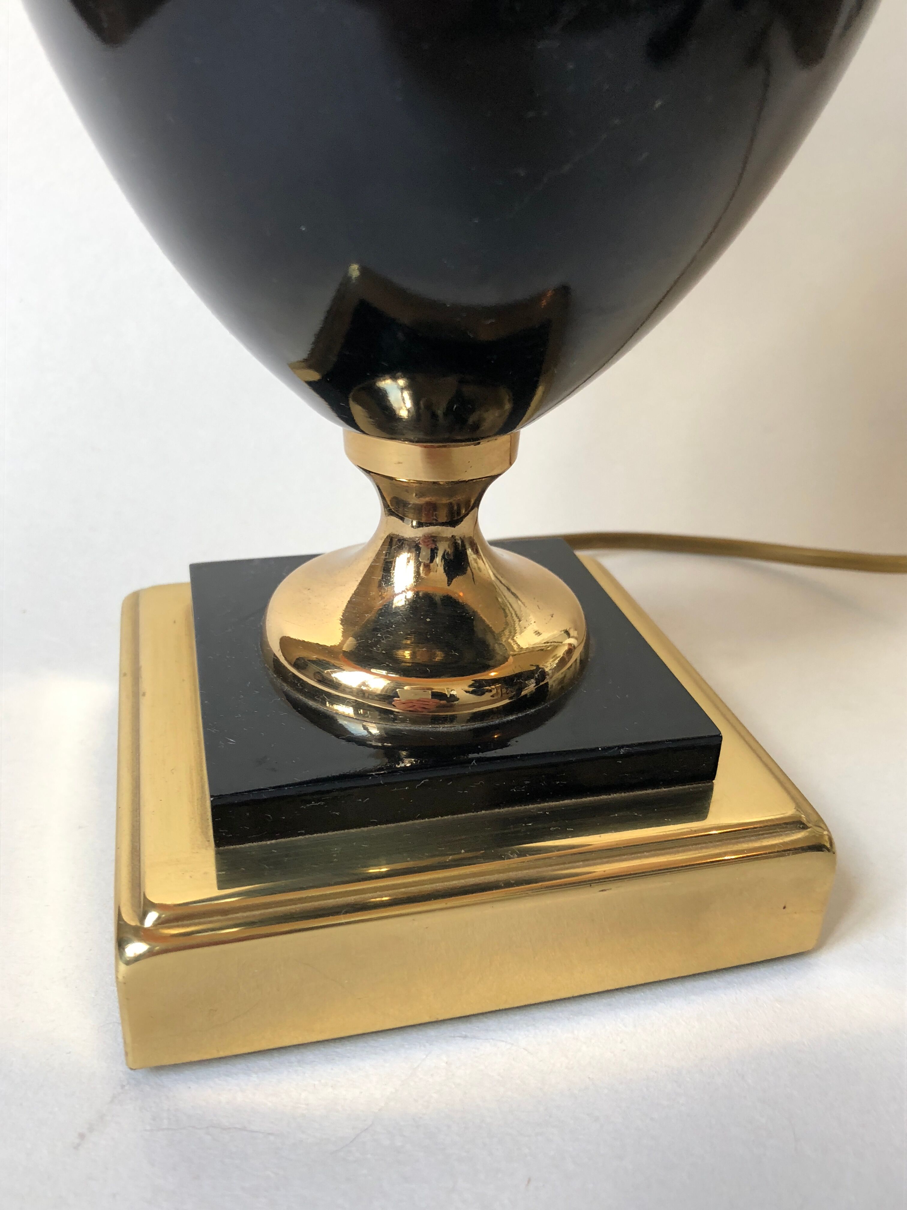 Lamp metal gold and black lacquered