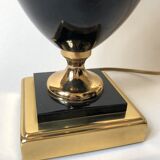 Lamp metal gold and black lacquered