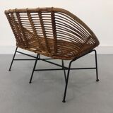 Mid-Century Rattan Bench, 1960s Product Overview