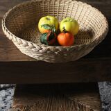 Vintage round wicker basket