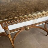 Marble and gilded wood console table