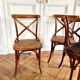 4 chaises bois et cannage style bistrot