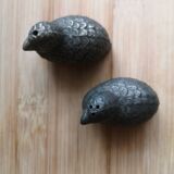 Art Deco quail salt cellars
