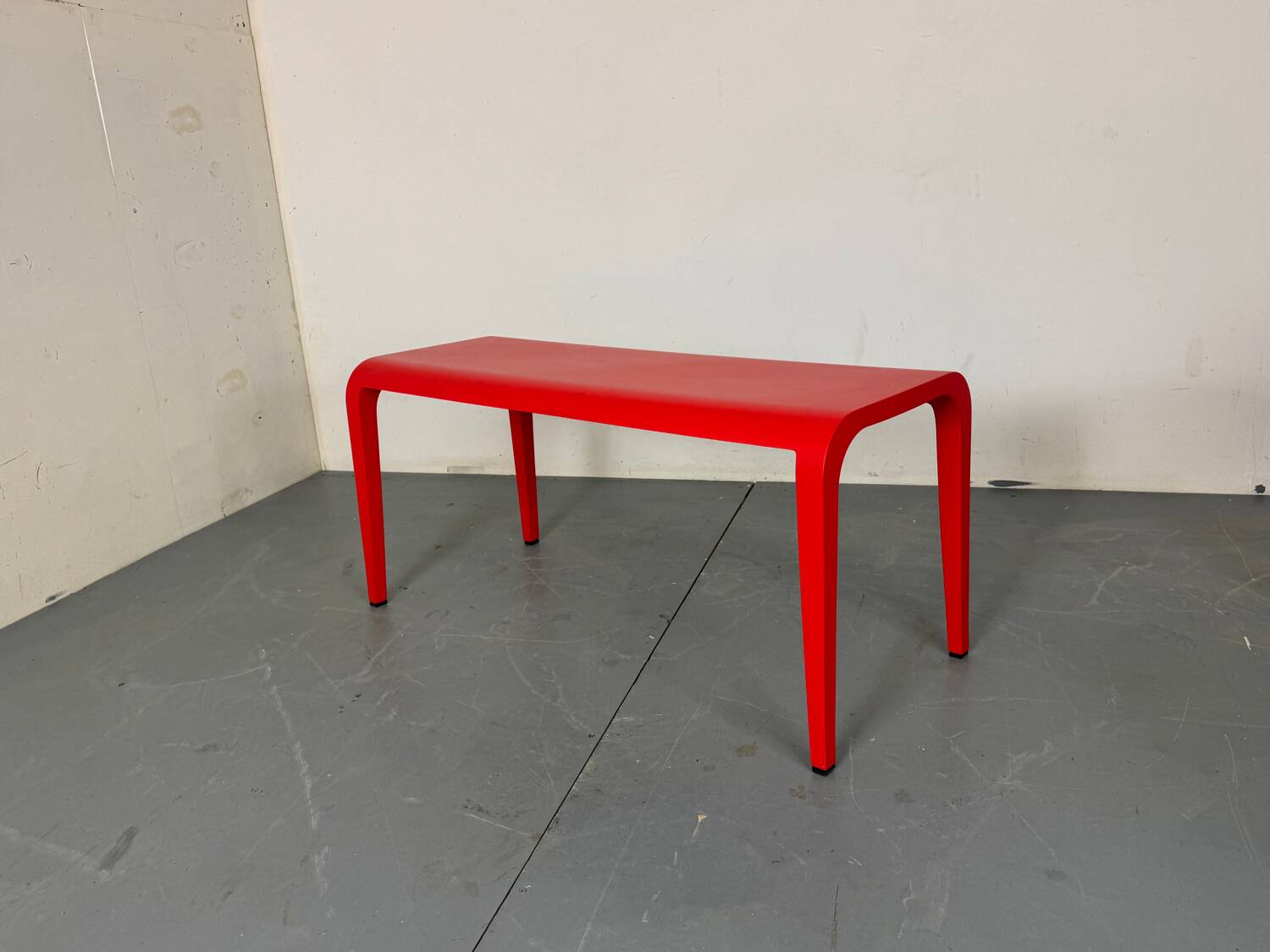 Italian Modern Red Side Bench Table Laleggera by Ricardo Blumer for Alias
