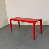 Italian Modern Red Side Bench Table Laleggera by Ricardo Blumer for Alias
