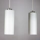 Pair of vintage Danish opaline glass hanging light