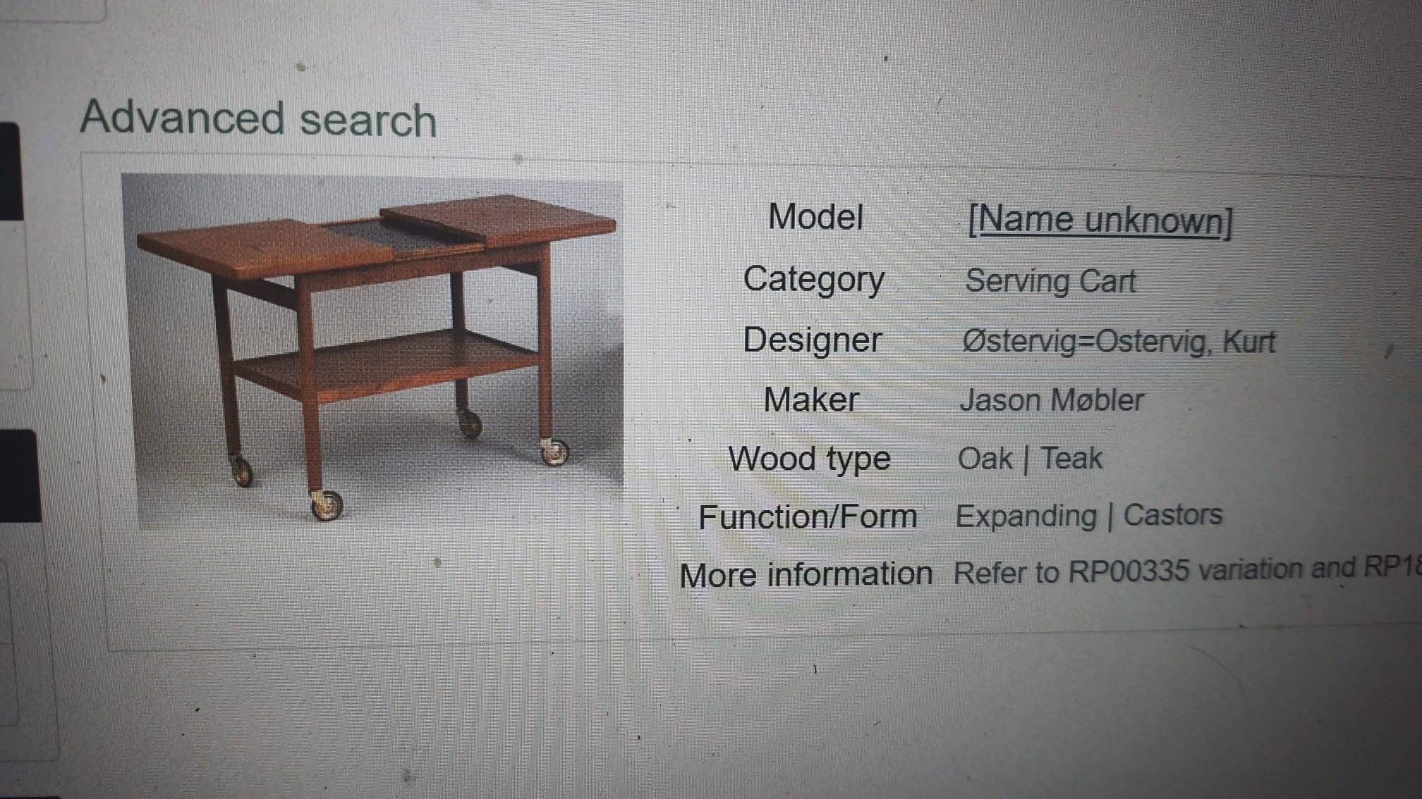 Danish extendable two-tiered teak serving trolley, 1960s, Kurt Ostervig.