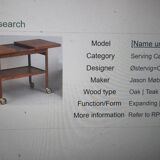 Danish extendable two-tiered teak serving trolley, 1960s, Kurt Ostervig.