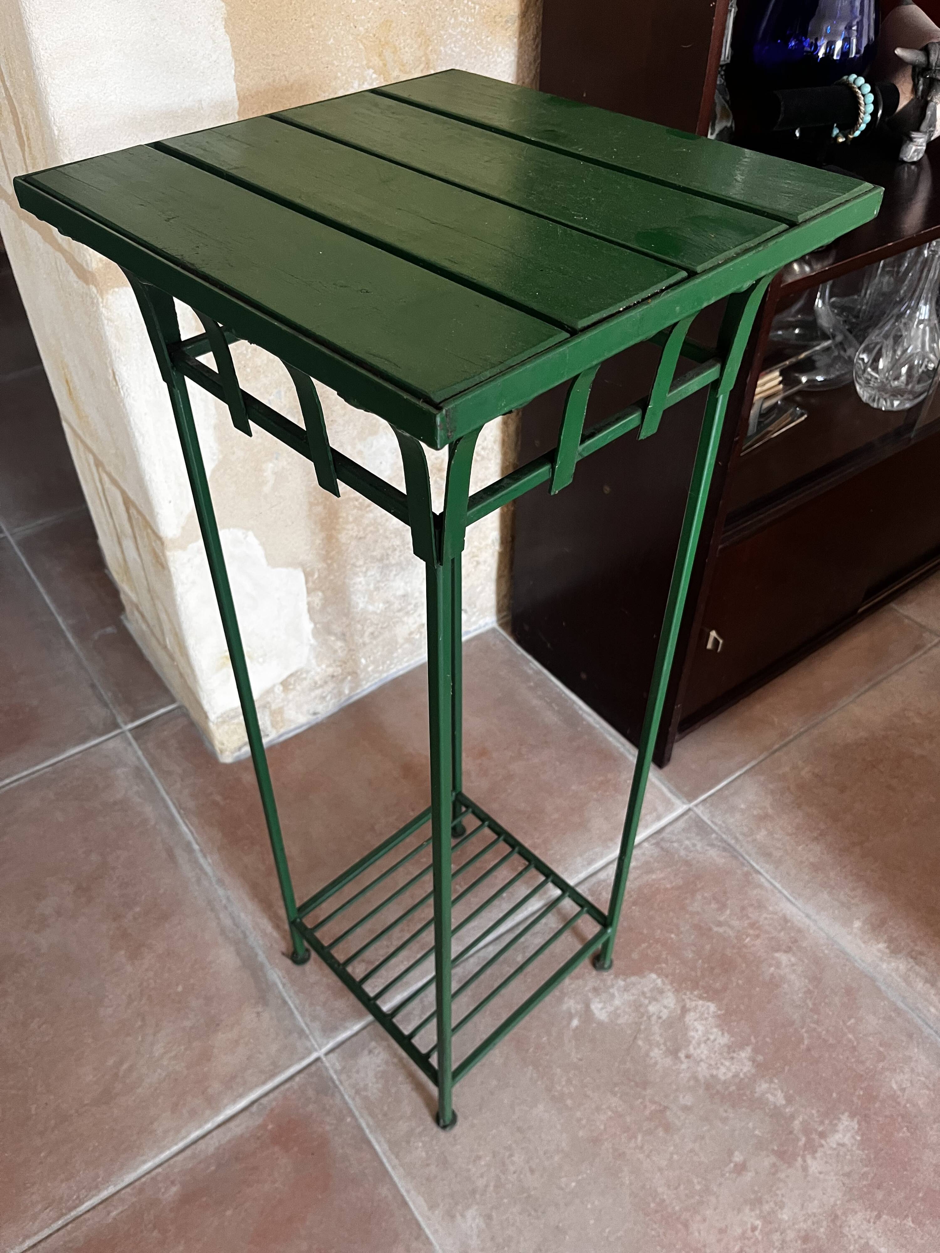 Metal and wood console table