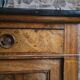 French Louis Philippe walnut buffet with black marble top, France, circa 1840–1860.