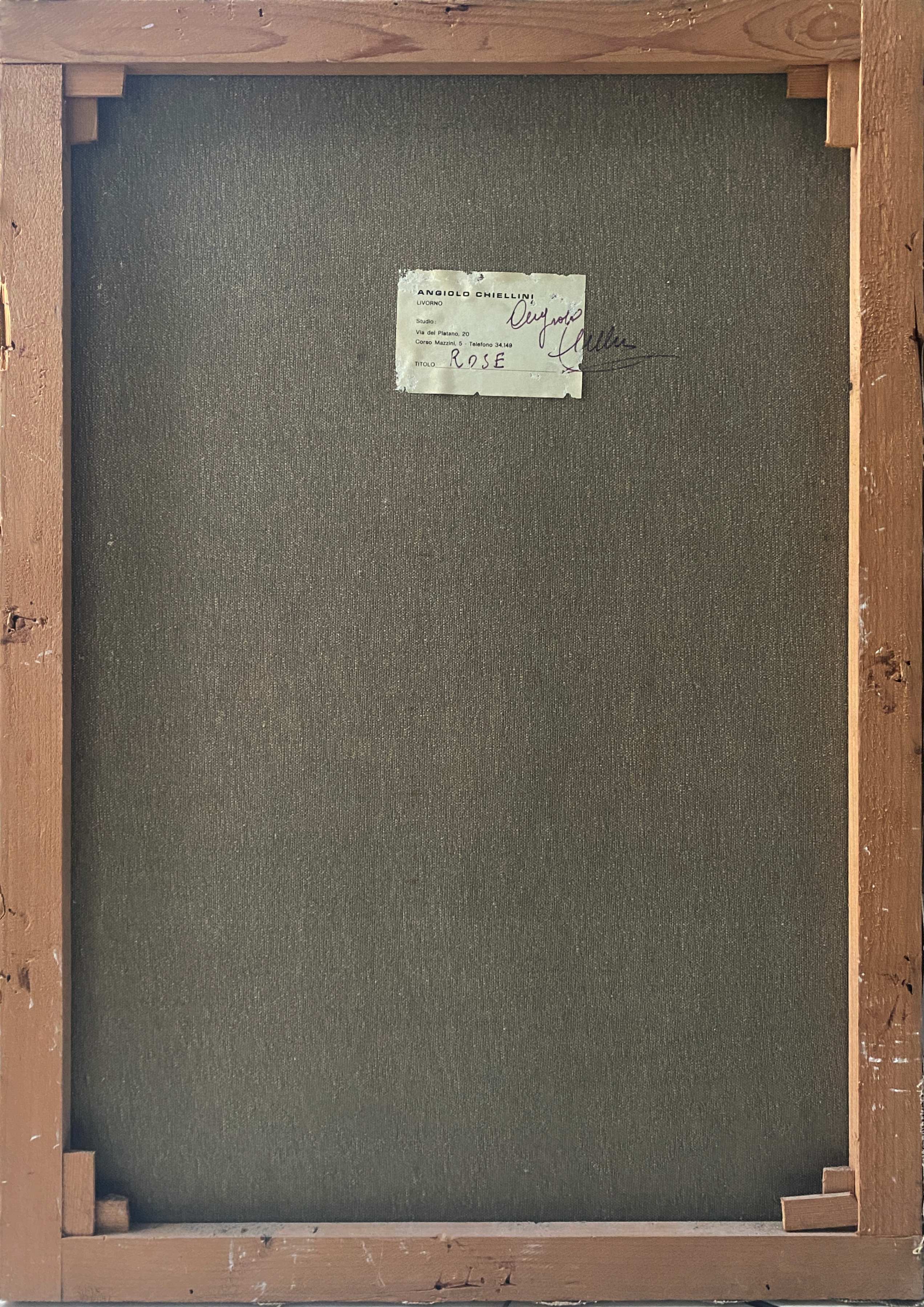 HST painting "Bouquet of flowers" by Angelo Cesare CHIELLINI (1916-1991) Italy