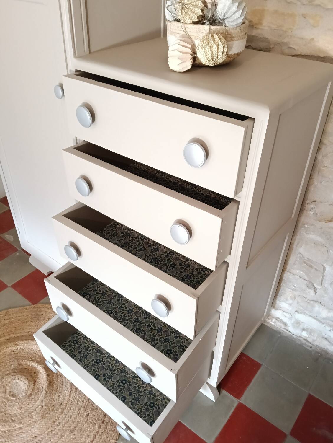 Vintage asymmetrical wardrobe