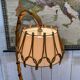 Lampadaire en rotin des années 70