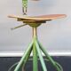 Vintage architect's workshop chair BAO green and chocolate leather