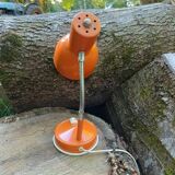 Vintage orange metal bedside lamp from the 60s / 70s