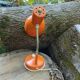 Vintage orange metal bedside lamp from the 60s / 70s