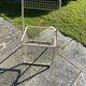 Folding chair in beige grid metal 1980