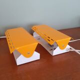 2 vintage adjustable metal wall lights - design Gerard Gossé for Massive