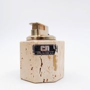 Briquet de table octogonal vintage Cerri Nestore en travertin, Italie années 1970