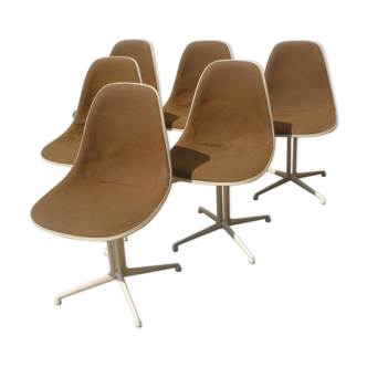 Lot de 6 chaises La fonda par Charles & Ray Eames pour Herman Milller