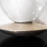 Glass & Chromed Metal Table Lamp, Italy, 1970s