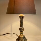 Solid brass lamp and vintage fabric