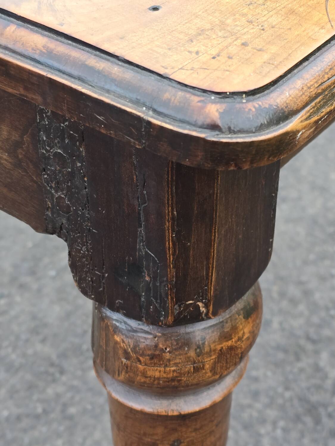 Old cherry wood desk table