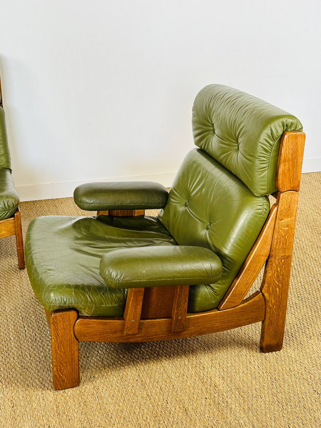 Vintage Scandinavian leather sofa from the 1960s.