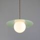 Mid-Century Italian Brass and Opaline Angel Pendant Lamp