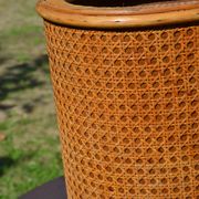 Porte-parapluie osier et cannage vintage