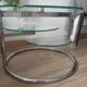 Table Basse en Verre et Métal Chromé