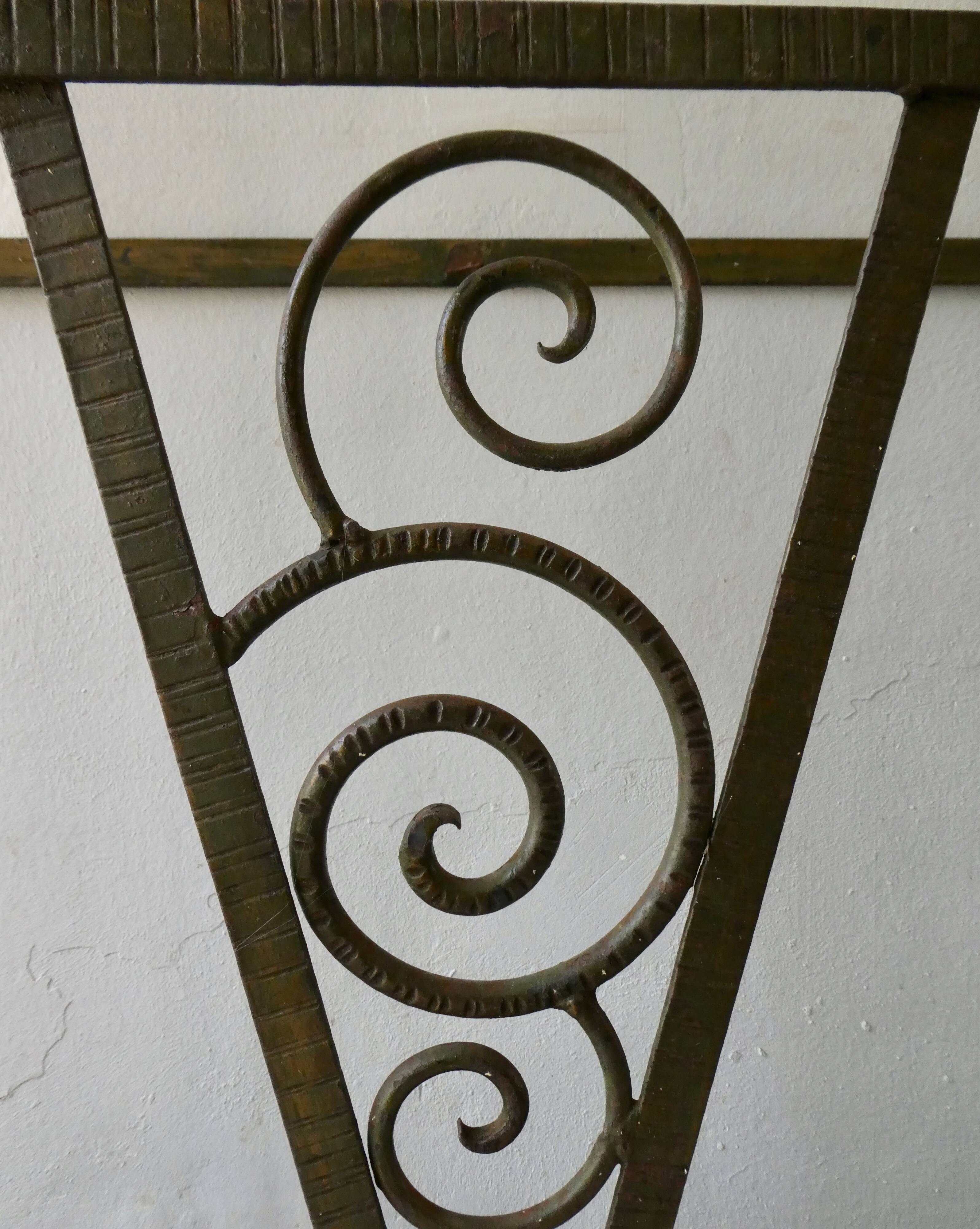 Hammered metal umbrella holder, Art Deco