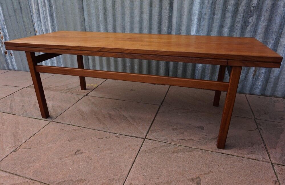 Table basse extensible teck rétro années 1960